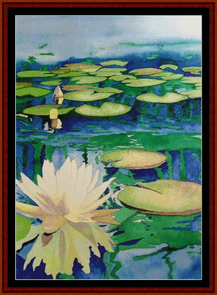 Waterlilies pdf cross stitch pattern