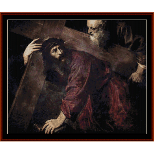 Christ Carrying the Cross - Titian cross stitch pattern