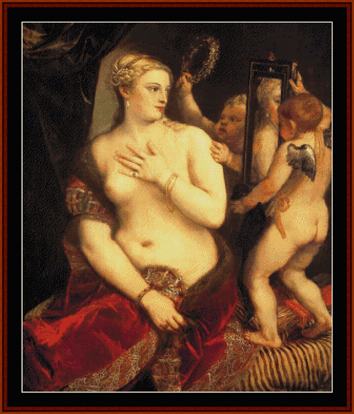 Venus in Front of Mirror - Titian cross stitch pattern