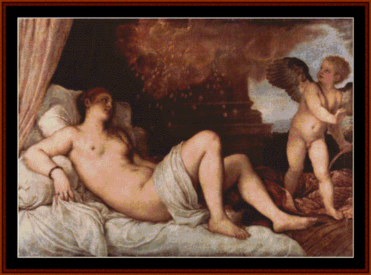 Danae, 1546 - Titian cross stitch pattern