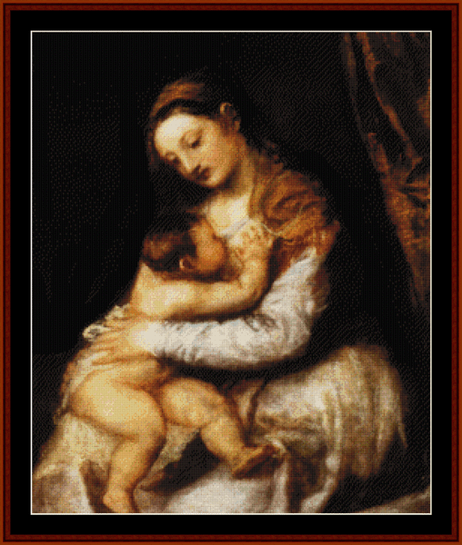 Madonna and Child, 1570 - Titian cross stitch pattern