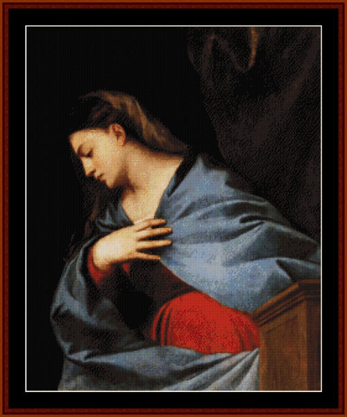 The Resurrection Virgin, 1522 - Titian cross stitch pattern