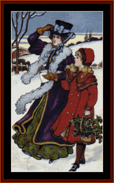 Vintage Carolers pdf cross stitch pattern