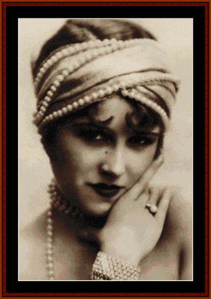 Flapper with Beads pdf cross stitch pattern