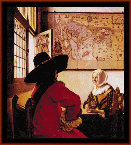 Officer and Laughing Girl - Vermeer cross stitch pattern