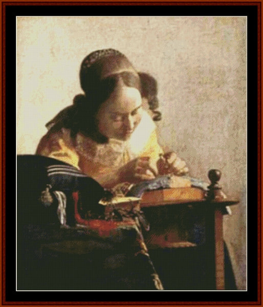 The Lacemaker - Johannes Vermeer pdf cross stitch pattern