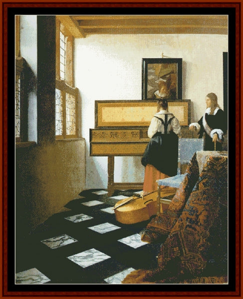 Music Lesson - Vermeer cross stitch pattern