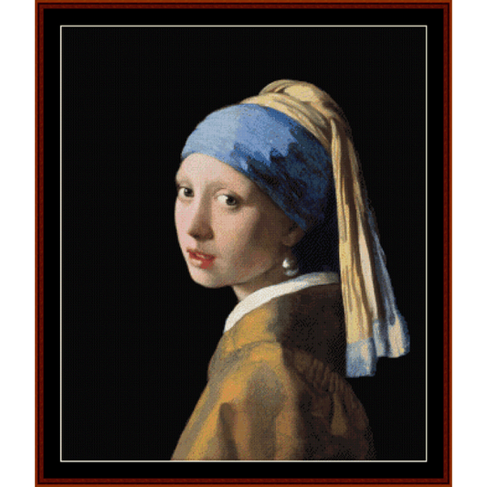 Girl with Pearl Earring - Vermeer cross stitch pattern
