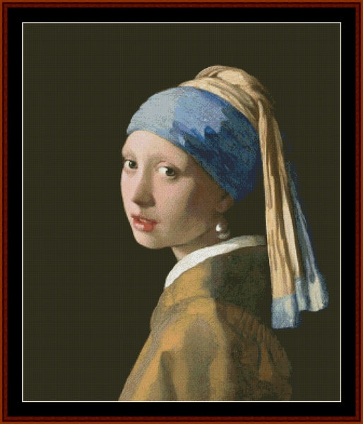Girl with Pearl Earring - Johannes Vermeer pdf cross stitch pattern