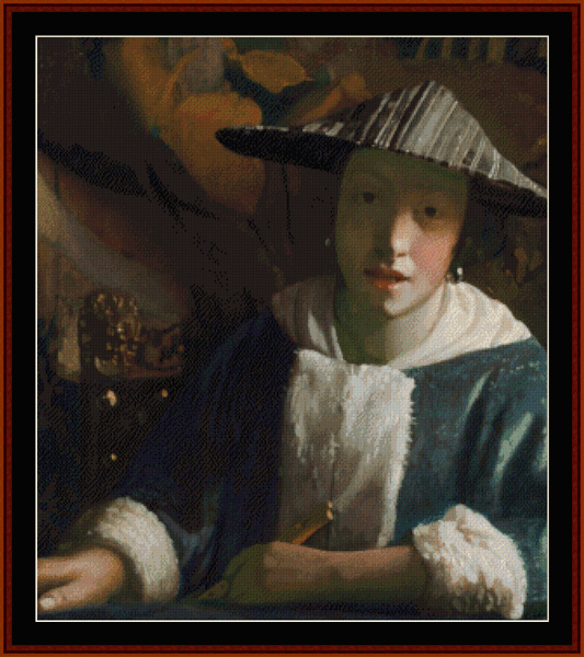 Girl with Flute - Vermeer cross stitch pattern