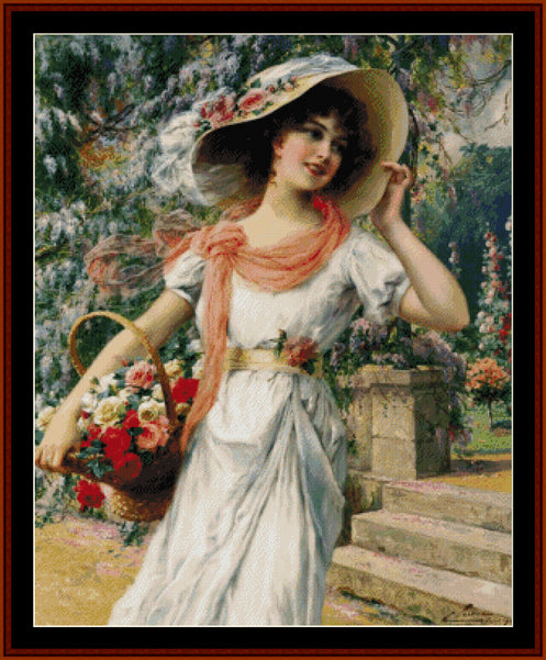 The Flower Garden - Emile Vernon pdf cross stitch pattern