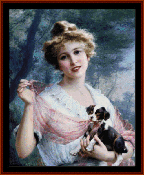 The Mischievous Puppy - Emile Vernon pdf cross stitch pattern