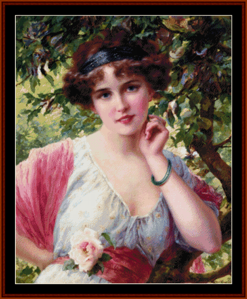 Summer Rose - Emile Vernon pdf cross stitch pattern