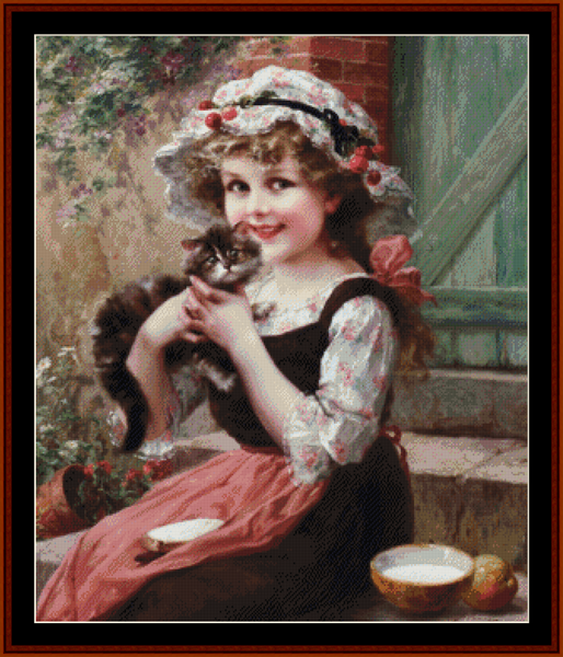 The Little Kitten - Emile Vernon pdf cross stitch pattern