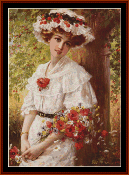 Under the Cherry Tree - Emile Vernon pdf cross stitch pattern