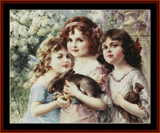 The Three Graces - Emile Vernon cross stitch pattern