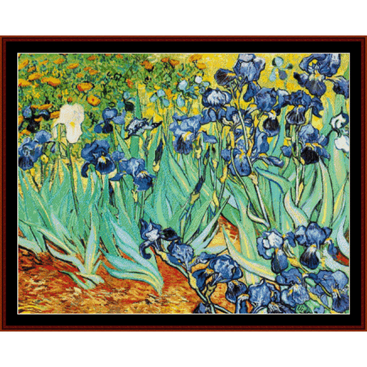 Die Iris - Van Gogh pdf cross stitch pattern
