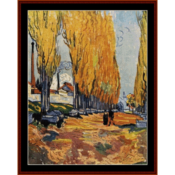 Les Alyscamp, 1888 by Vincent Van Gogh pdf counted cross stitch pattern