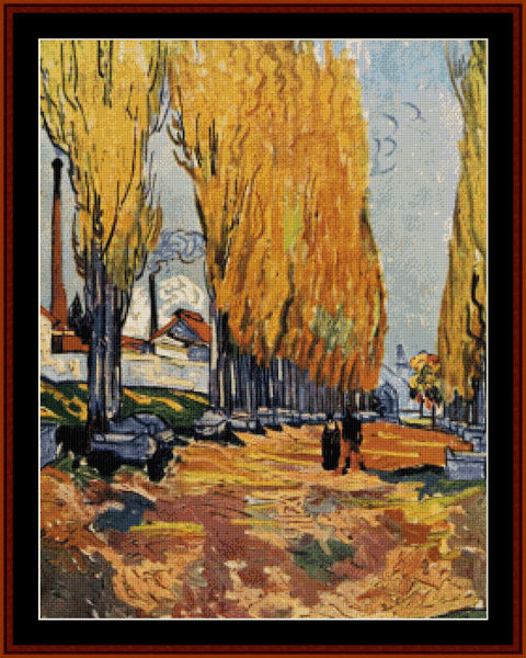 Les Alyscamp, 1888 - Van Gogh cross stitch pattern
