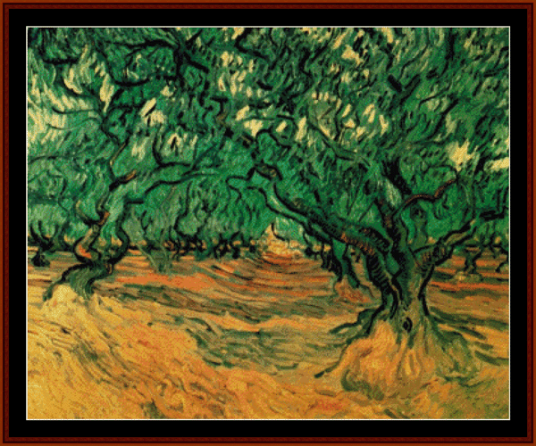 Olive Trees, 1889 - Van Gogh cross stitch pattern