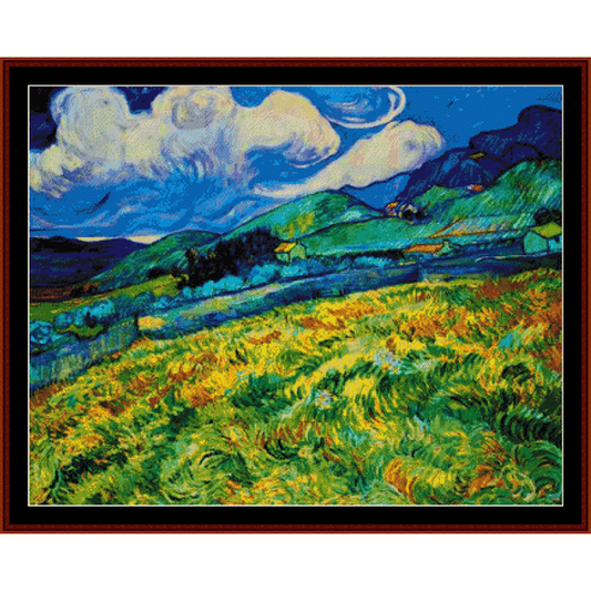 Landscape from St. Remy - Van Gogh cross stitch pattern