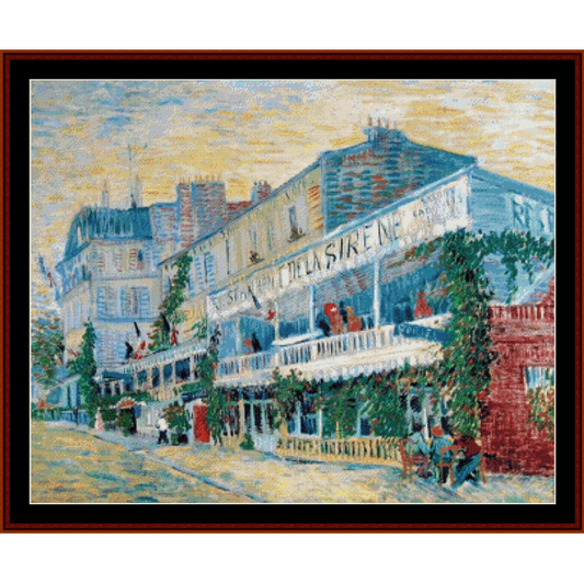 Restaurant de la Sirene at Asnieres - Van Gogh cross stitch pattern