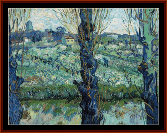 View of Arles, 1889 - Van Gogh cross stitch pattern
