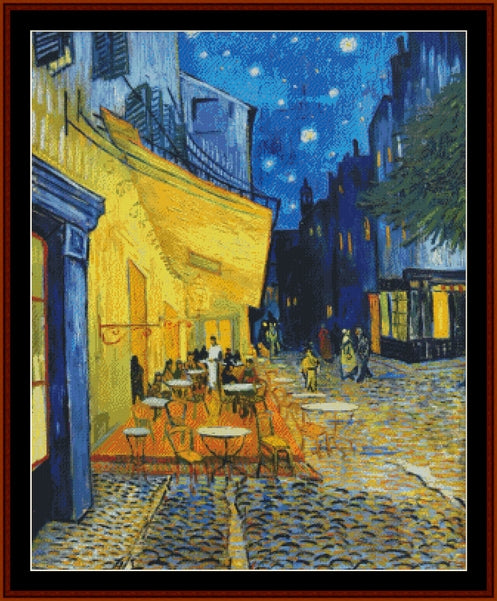 Cafe Terrace- Vincent Van Gogh pdf cross stitch pattern