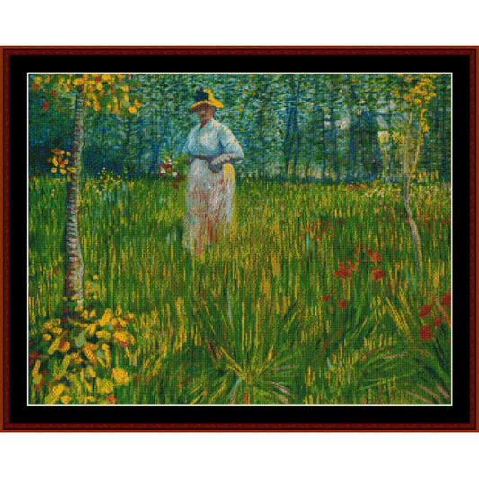 Woman in Garden, Summer - Van Gogh cross stitch pattern