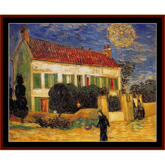 White House at Night, 1890 - Van Gogh cross stitch pattern