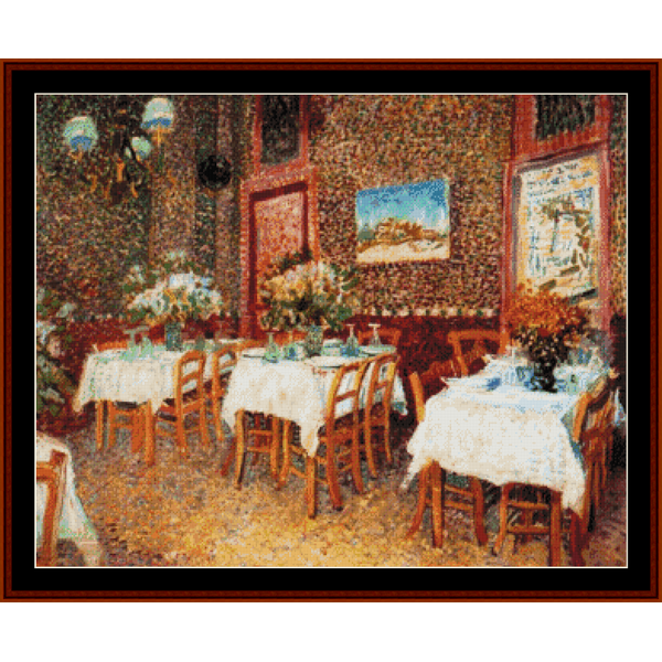 Interior of a Restaurant II - Van Gogh cross stitch pattern