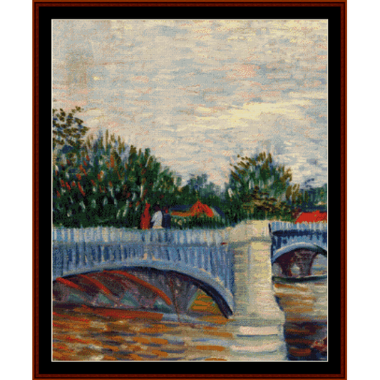 Bridge at Courbevoie - Van Gogh cross stitch pattern