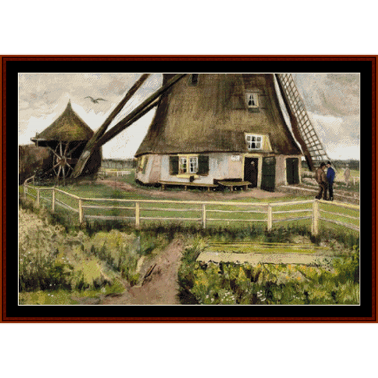 The Windmill - Van Gogh cross stitch pattern