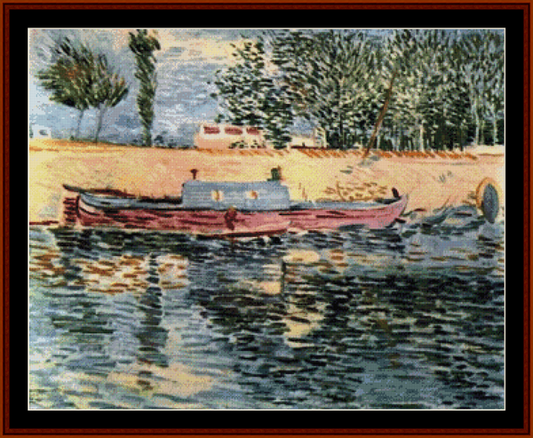 Banks of the Seine with Boats - Van Gogh cross stitch pattern