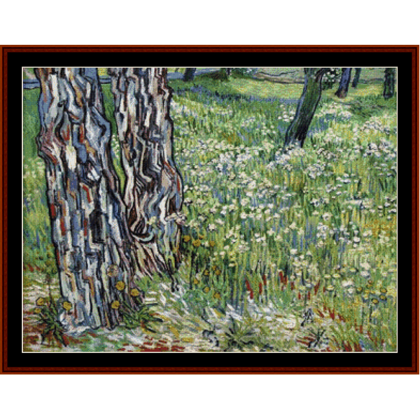 Trees and Dandelions - Van Gogh cross stitch pattern