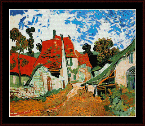 Village Street in Auvers - Van Gogh cross stitch pattern