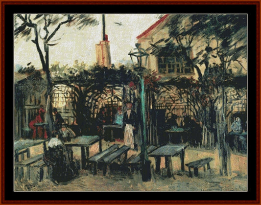 Terrace of a Cafe - Van Gogh pdf cross stitch pattern