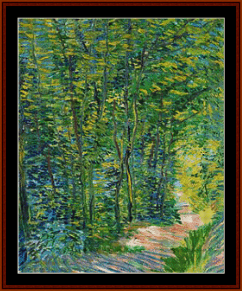 Path in the Woods - Van Gogh pdf cross stitch pattern