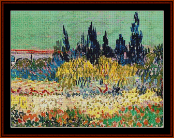 The Garden at Arles - Van Gogh pdf cross stitch pattern