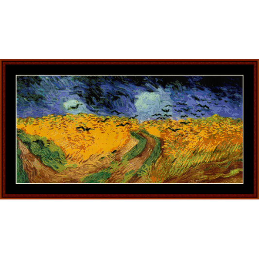 Wheat Field with Crows - Van Gogh cross stitch pattern