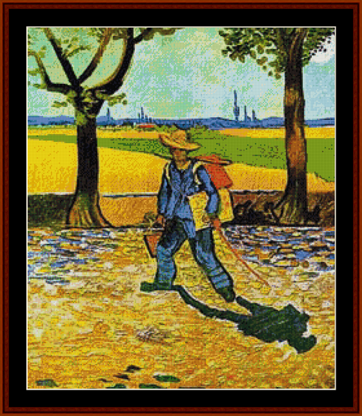 The Road to Tarascon - Van Gogh cross stitch pattern