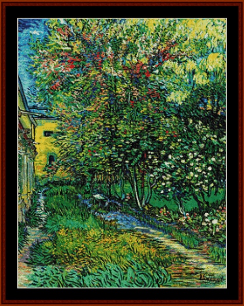 The Garden of the Asylum - Van Gogh pdf cross stitch pattern