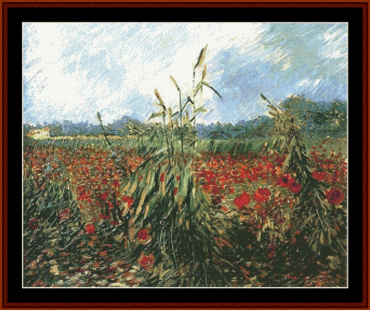 Green Ears of Wheat - Van Gogh cross stitch pattern