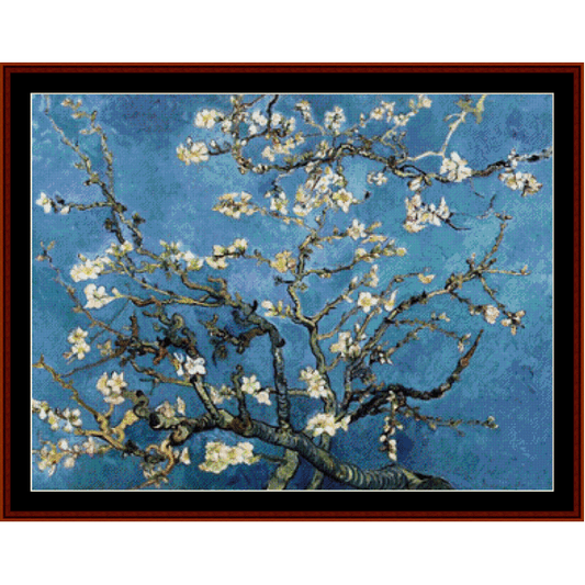 Branches with Almond Blossoms - Van Gogh cross stitch pattern