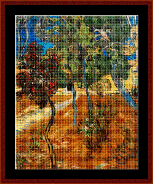 Trees in Asylum Garden - Van Gogh cross stitch pattern