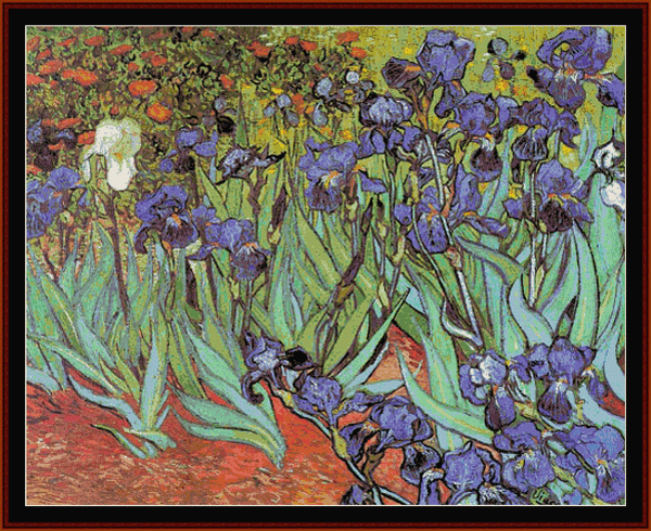 Die Iris, Poster-size - Van Gogh pdf cross stitch pattern