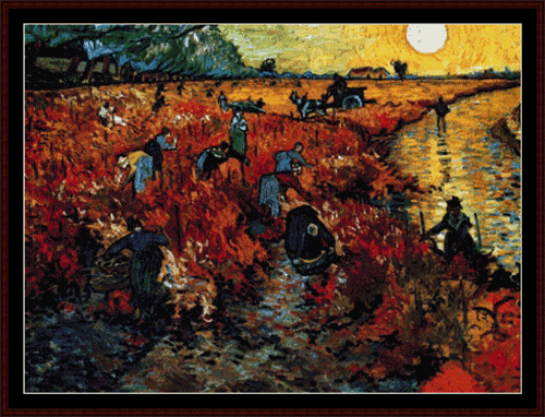 Red Field at Sunset - Van Gogh cross stitch pattern