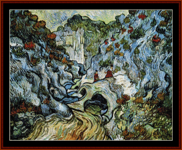 Path Through a Ravine - Van Gogh cross stitch pattern