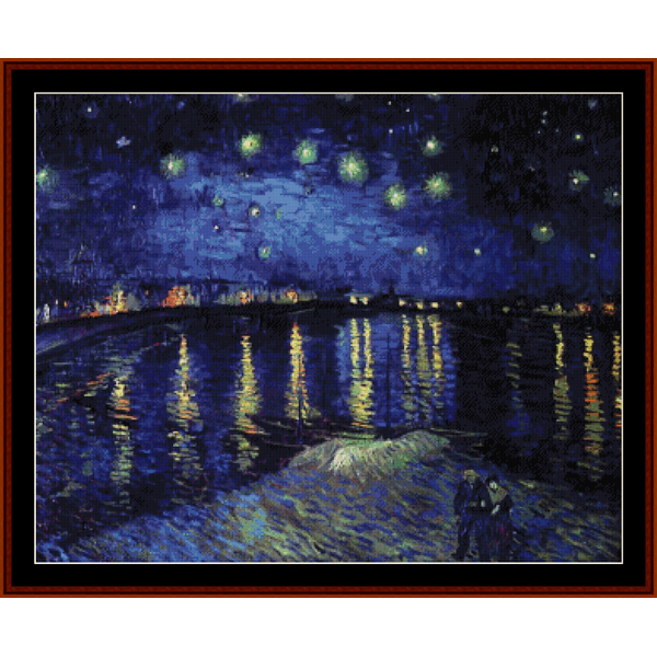 Starry Night Over the Rhone II - Van Gogh cross stitch pattern