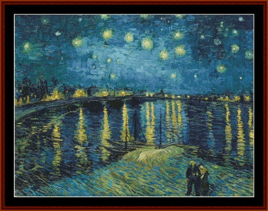 Starry Night Over the Rhone II - Van Gogh pdf cross stitch pattern